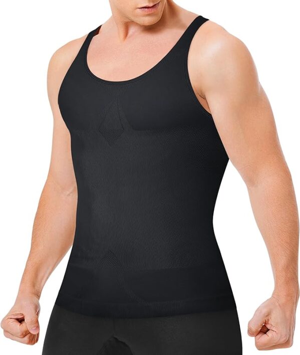 Compression Shirt for Men Body Shaper Tank Top Sleeveless Slimming Undershirt Shapewear Tummy Control Vest umwenda bagabo bambara ufasha kongera imiterere kugice cyo hejuru ikarinda n’ngaruka z’umubyibuho ukabije