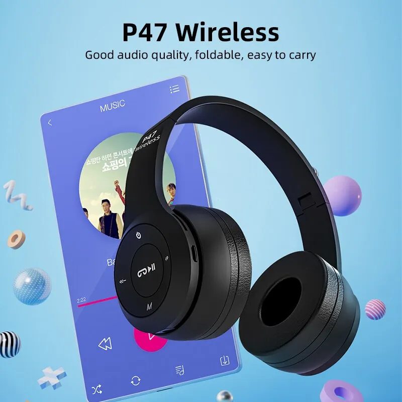 New P47 Bluetooth Headphones Stereo Folding Convenient Headphones