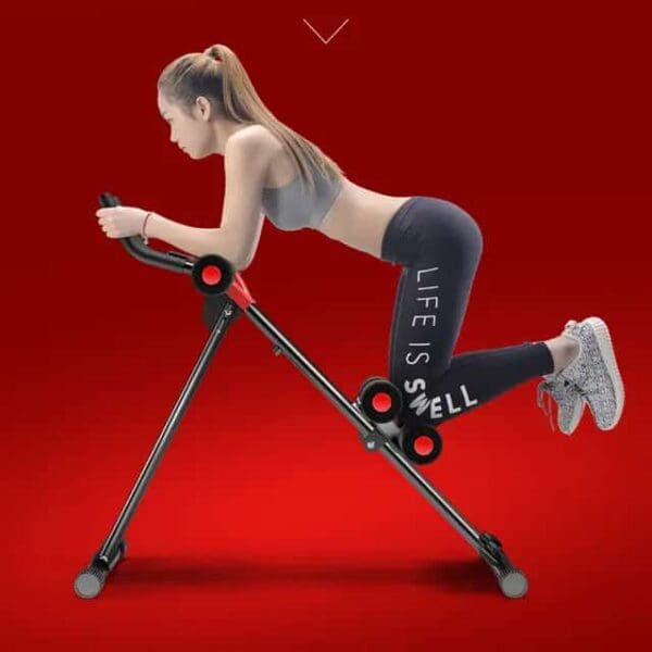 PowerPlank Ab Cruncher Core Abdominal Exercise Machine Waist Trainer Fitness Workout LCD Counter with 4’x4′ EVA Puzzle Tiles Exercise Protective Flooring Black Mat