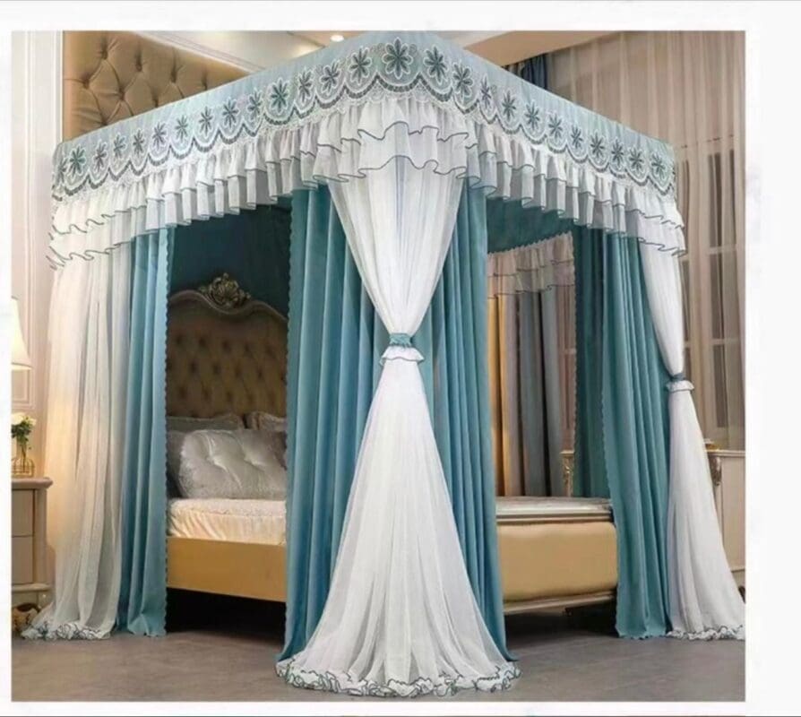 5*6 6*6, 4 Stands Mosquito Net With Curtains Green Available