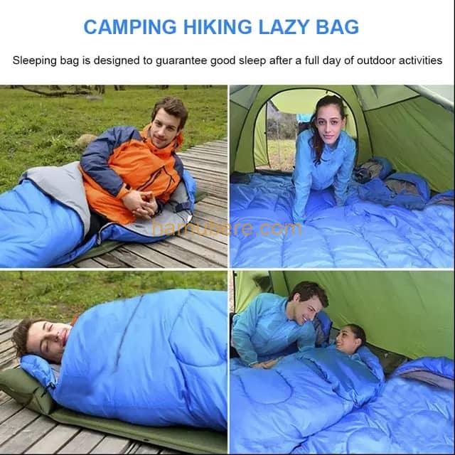 Outdoor Camping Sleeping Bag Lightweight 3 Season Weather Envelope Sleep Bags Warm Bag, Microfiber Filled 5-20 Degree for Backpacking/Hiking/Camping/Mountaineering with Compression Sack(Blue)