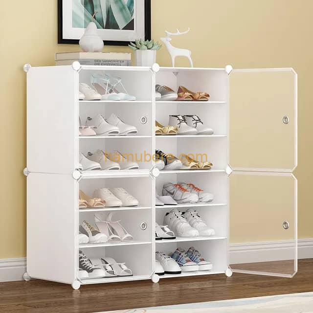Simple shoe rack, plastic shoe cabinet, storage tool, dustproof, large capacity