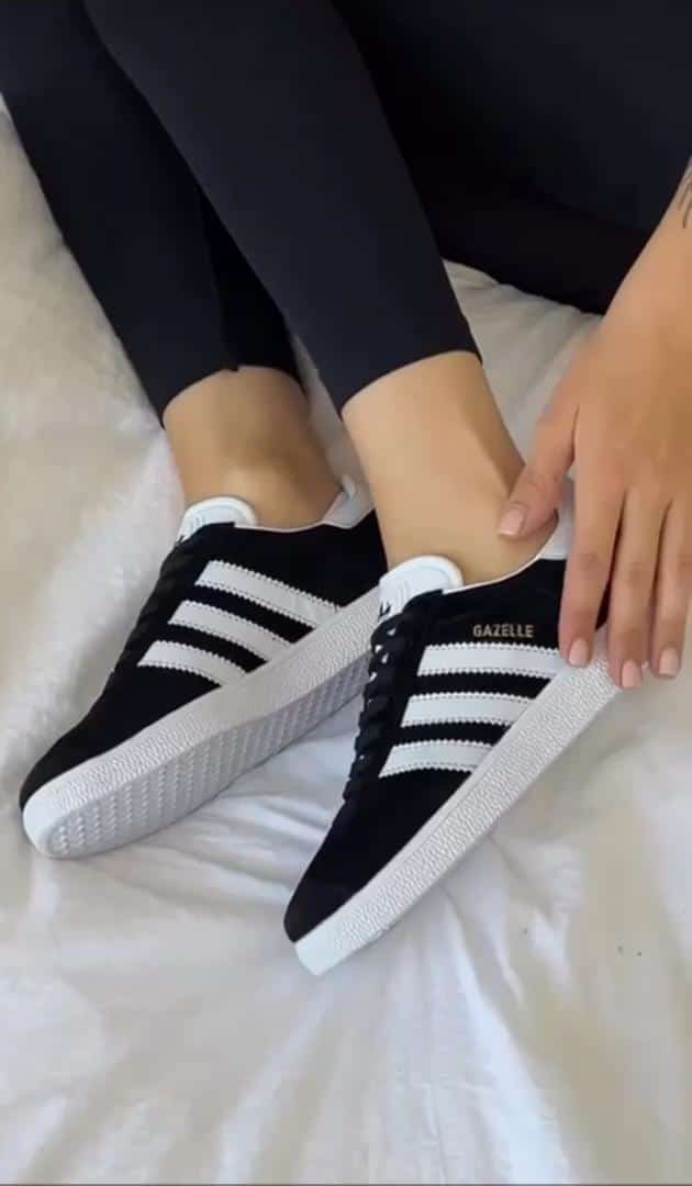 Adidas originals gazelle black and white ko