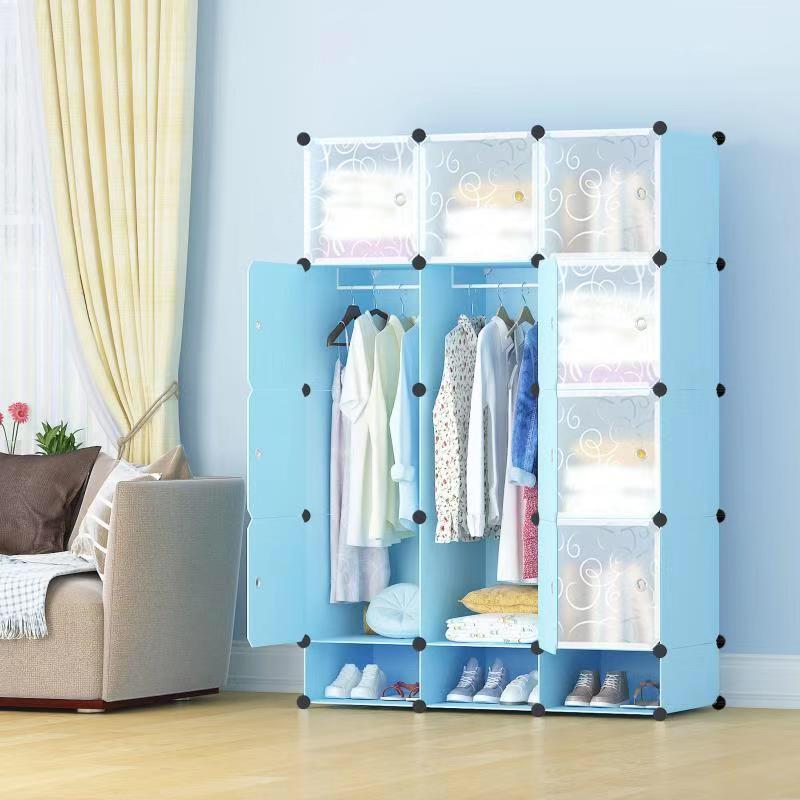 Lukzer 12 Cube Portable Waterproof Wardrobe Storage Rack Closet (140 x 105 x 35cm) XL