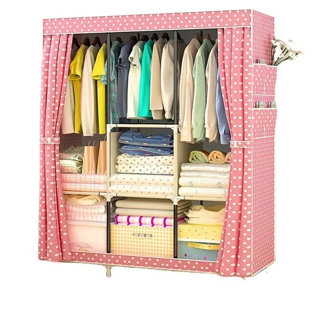 Wardrobe Single Wardrobe Oxford Cloth Sturdy Portable Fabric Wardrobe 158 45 106 cm Clothes Rack (Color: D Size: 158 45 106 cm) (B 158 x 45 x 106 cm)