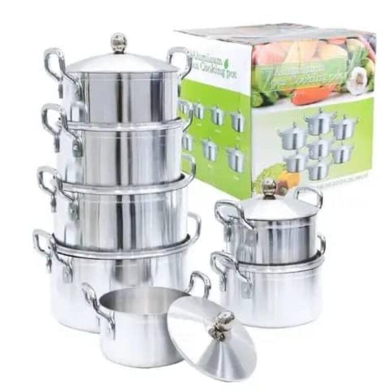 Hedan Factory 7PCS Aluminum Cooking Pot Set Africa Hot Sell Polished Cookware Set