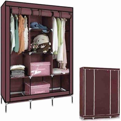 ROYAL DEALS – RD Folding Wardrobe 3-Door Foldable Wardrobe, 8 Racks