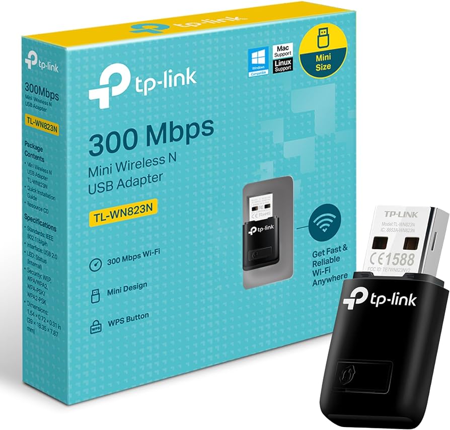 TP-Link TL-WN823N N300 Mini USB Wireless WiFi network Adapter for pc