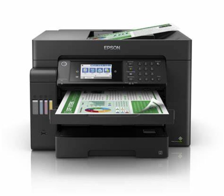 Epson EcoTank L15150 A high-performance, multifunction A3+ ink tank printer offering print, scan, copy, and fax capabilities with ultra-fast speeds, low cost per page, and wireless connectivity.