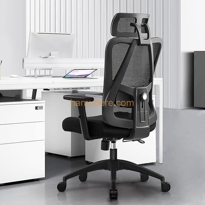 High Back Desk Chair with Adjustable Headrest with 2D Arms