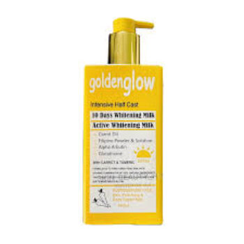 Golden Glow Intensive Half Cast Body Lotion 500ml Brightens skin. Removes pigmentation. Removes blemishes. Imparts glow. Removes acne scars. Reduces pimples. To treat excess oily and dry skin.