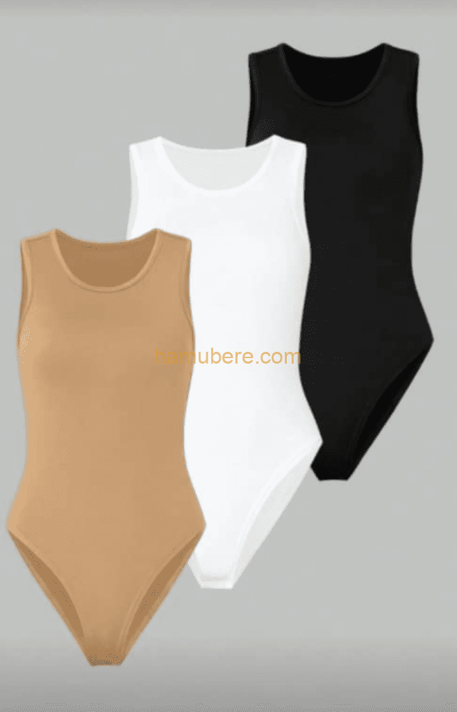 SHEIN LUNE Solid Colored Sleeveless Bodysuit