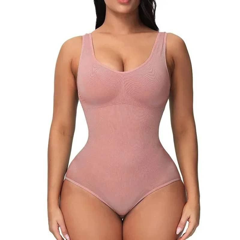 Featur Basic Bodysuit for Women Sexy Sleeveless Scoop Neck Tank Tops Body Suits Seamless Slick Shapewear Jumpsuit