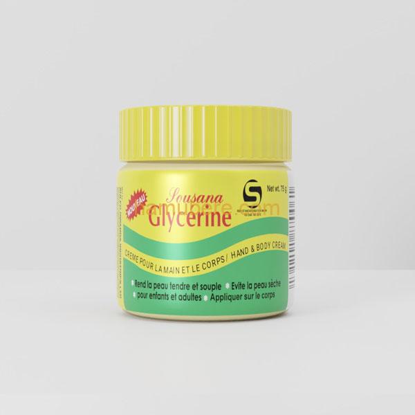 Sousana Glycerine 75g Sousana Glycerine, available in a convenient 75g size, offers gentle and effective skincare, ensuring deep hydration for soft, smooth, and nourished skin.