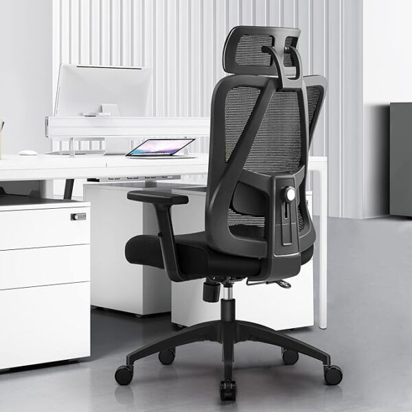 High Back Desk Chair with Adjustable Headrest with 2D Arms