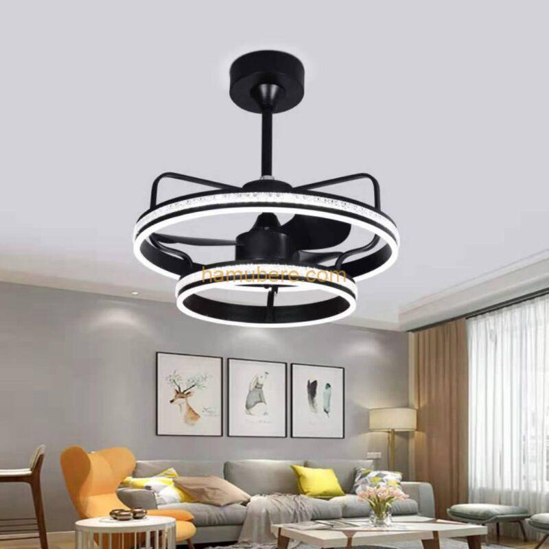 CITRA Invisible Black Ring Ceiling Fan Chandelier