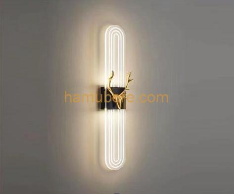 LED wall lamp dimmable modern bedside lamp indoor metal porch light decorative antler long wall lamp black living room bedroom children’s room staircase main background wall light