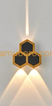 HYK 3W LED Black Gold Waterproof Outdoor Wall Lamp Up Down Light