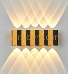 Waterproof Exterior Wall Light Fixture Black and Gold Wall Mount Lamp IP65 Durable LED Wall Lighting Aluminum Lens Anti-Rust Energy Saving Outdoor Wall Washer Lamp for Villa Foyer Cafe