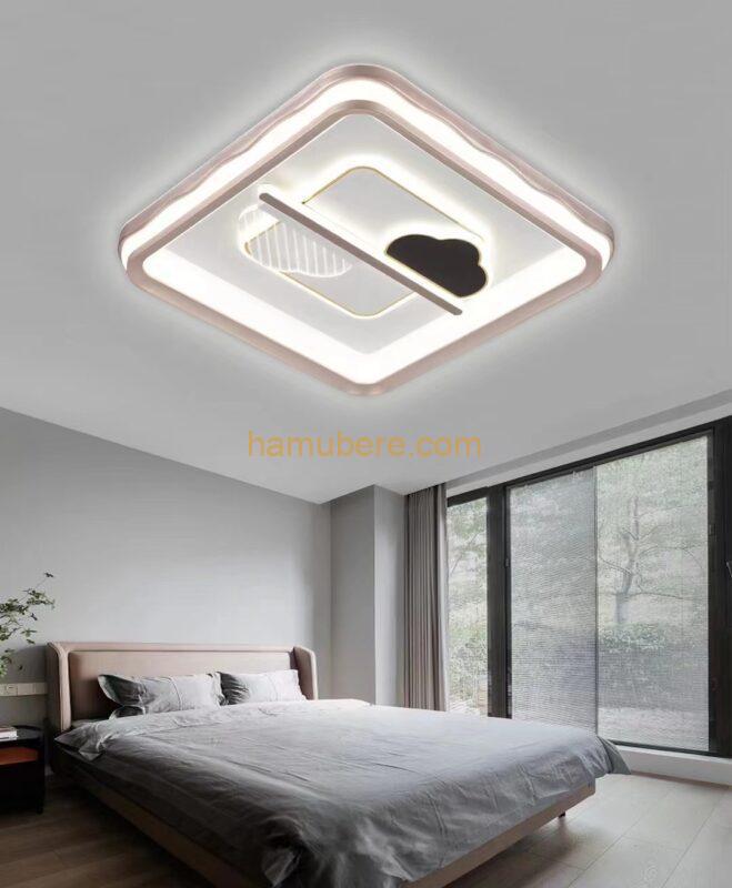 Wooden LED Ceiling Lights,Modern Flush Mount Ceiling Lighting Ceiling Lamp,Geometry Round Square Dimmable Ceiling Lights Fitting For Living Room,Bedroom,Kitchen,Hallway,Office