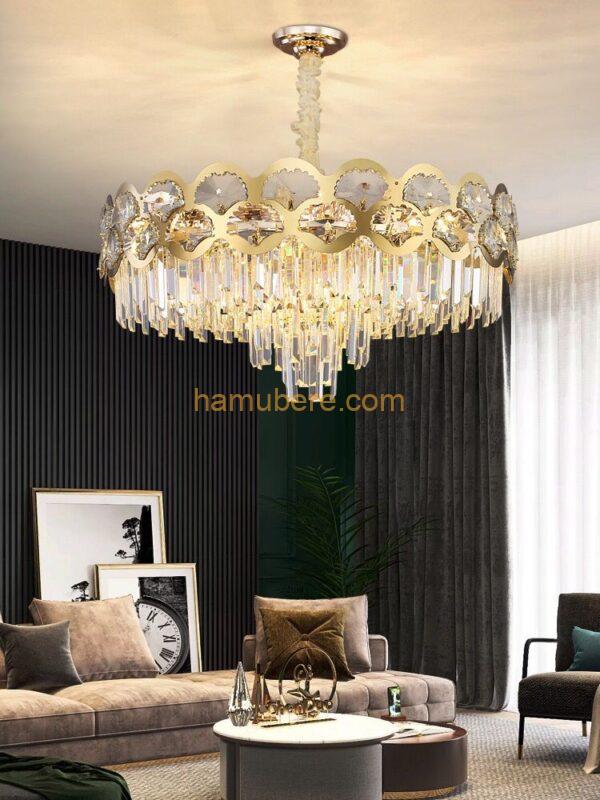 Elegant Golden Crystal Chandelier light