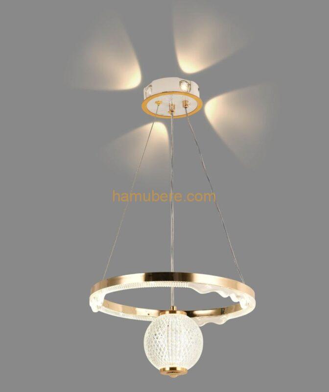 Copper LED Pendant Light Stars Glass Ball Ceiling Light