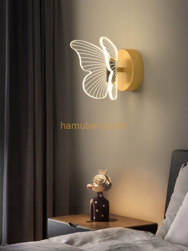 Light Luxury Butterfly Bedside Wall Lamp for Living Room Bedroom and Hallway