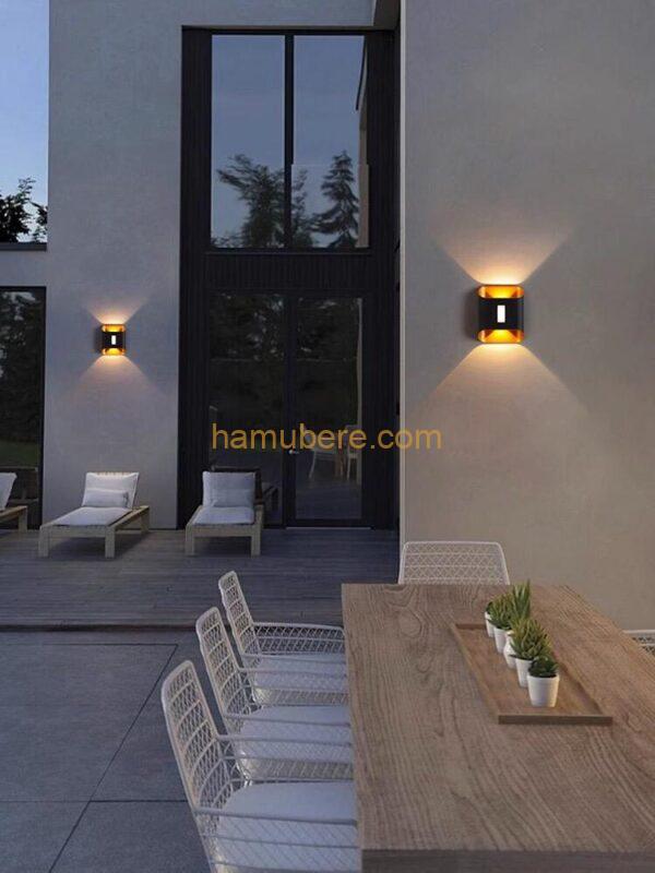 Wall Lamps Waterproof Exterior Wall Light Fixture Black and Gold Wall Mount Lamp