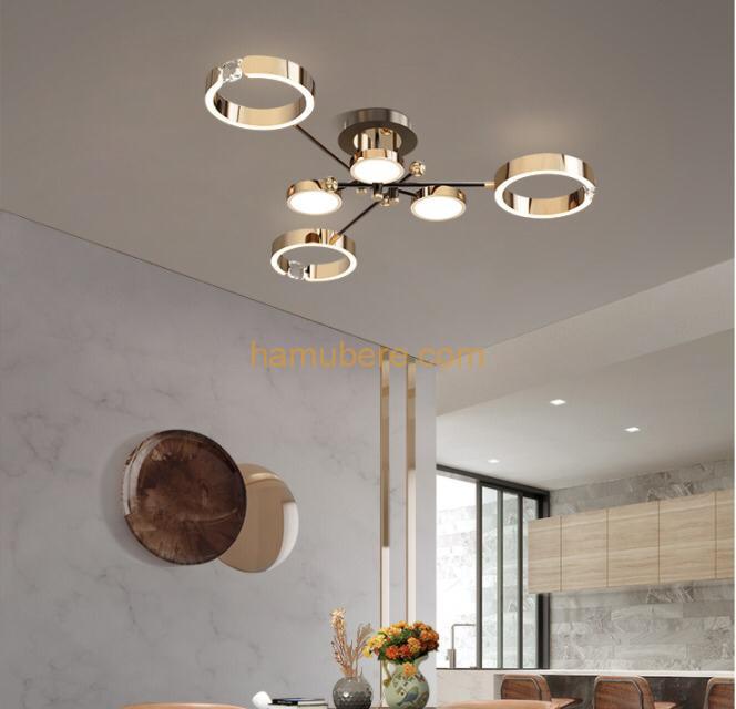 Modern Minimalist Nordic Living Room Chandelier Diamond Ring Bedroom Ceiling Lamp