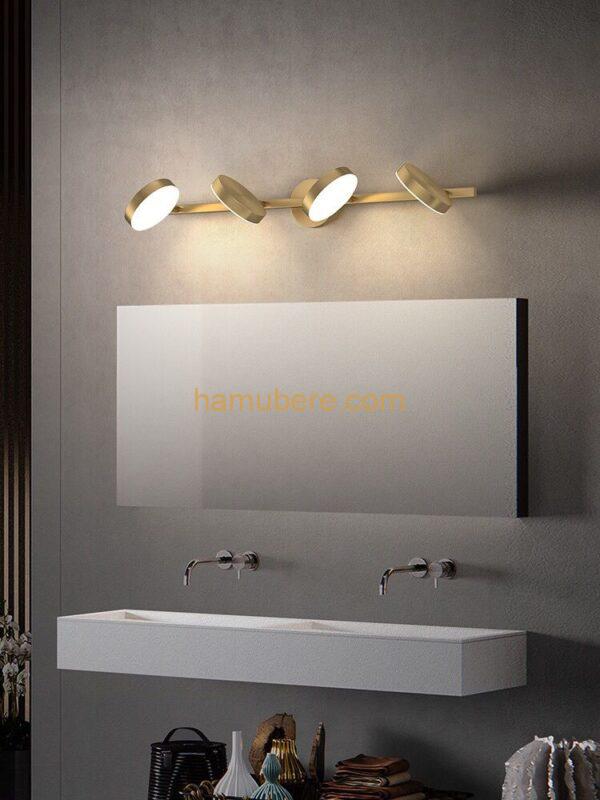 Modern Gold Metal Vanity Light with Integrated LED