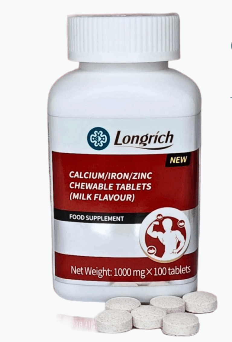 CALCIUM/IRON/ZINC * Komeza amagufa & amenyo  .Yongera ubudahangarwa  .Guteza imbere ubuzima bwumutima  .Itezimbere metabolism  .Byihutisha gukira ibikomere  .Kongera umubare w’amaraso