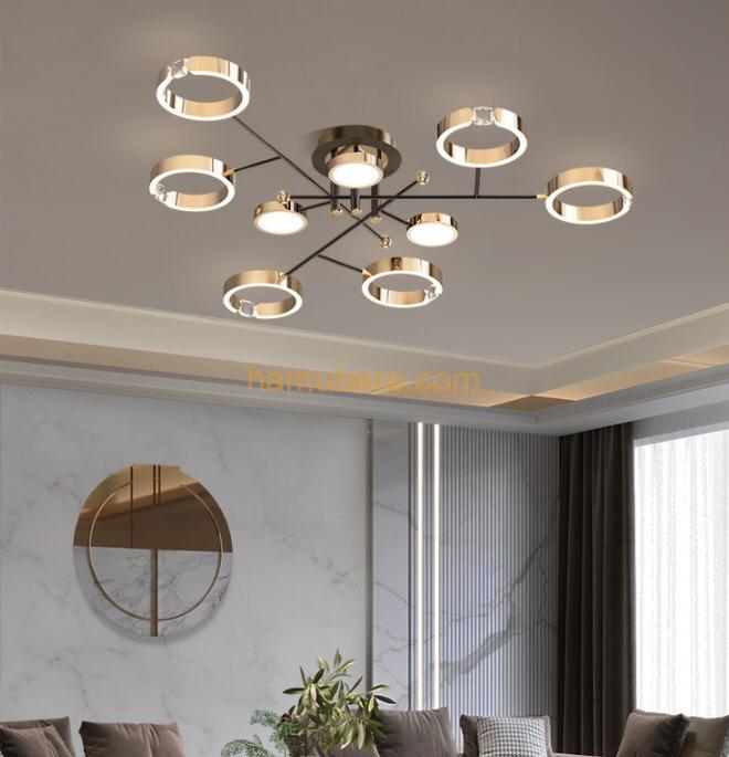 Nordic Light Luxury LED Smart Chandelier Creative Villa Living Room Interior Decoration Ceiling Lamp Bedroom Dining Room Lamps