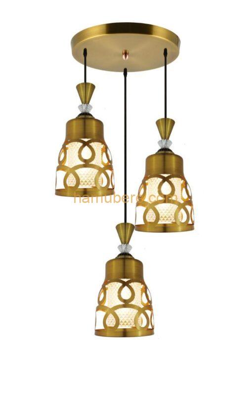 Modern Crystal Sunflower Dining Room Ceiling Pendant Light Golden Cylinder Restaurant