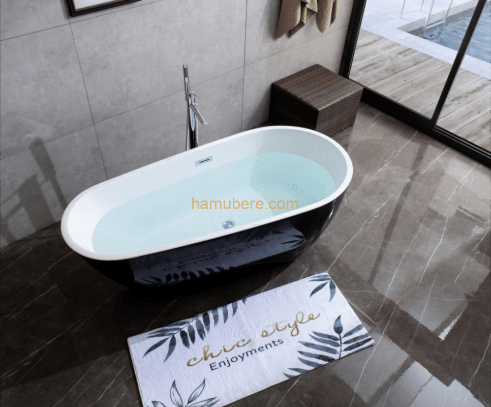 Indoor Egg Shaped Acrylic Freestanding Bathtub
