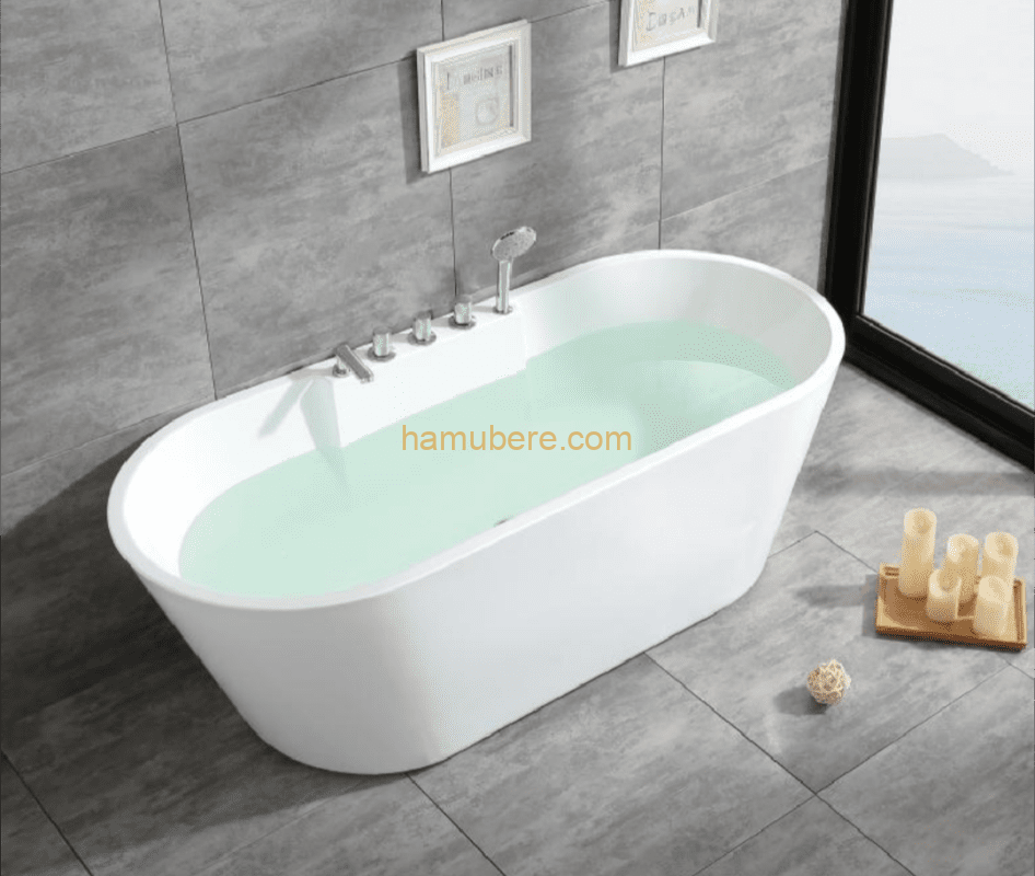 White Acrylic Bathroom Bathtub Freestanding