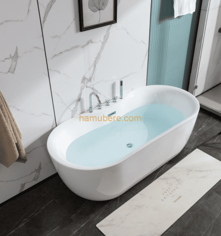 Acrylic Oval Freestanding Soaking Bathtub
