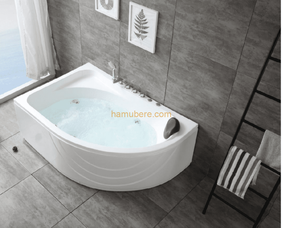 Modern White Corner Bath Acrylic Center