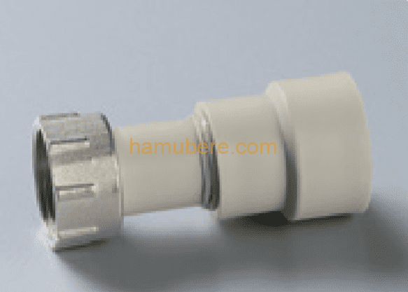 Straight connector PP-R with semi pipe joint 3/4