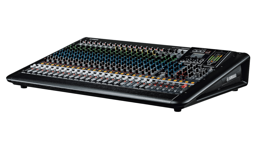 MGP24X ANALOG MIXER The MGP24X 24-Channel Analog Mixing Console with DSP Effects from Yamaha is a 24-track analog mixer with digital control and features 16 D-Pre microphone preamps, 24 line inputs, 6 auxiliary inputs, and 2 effects sends. It is designed 