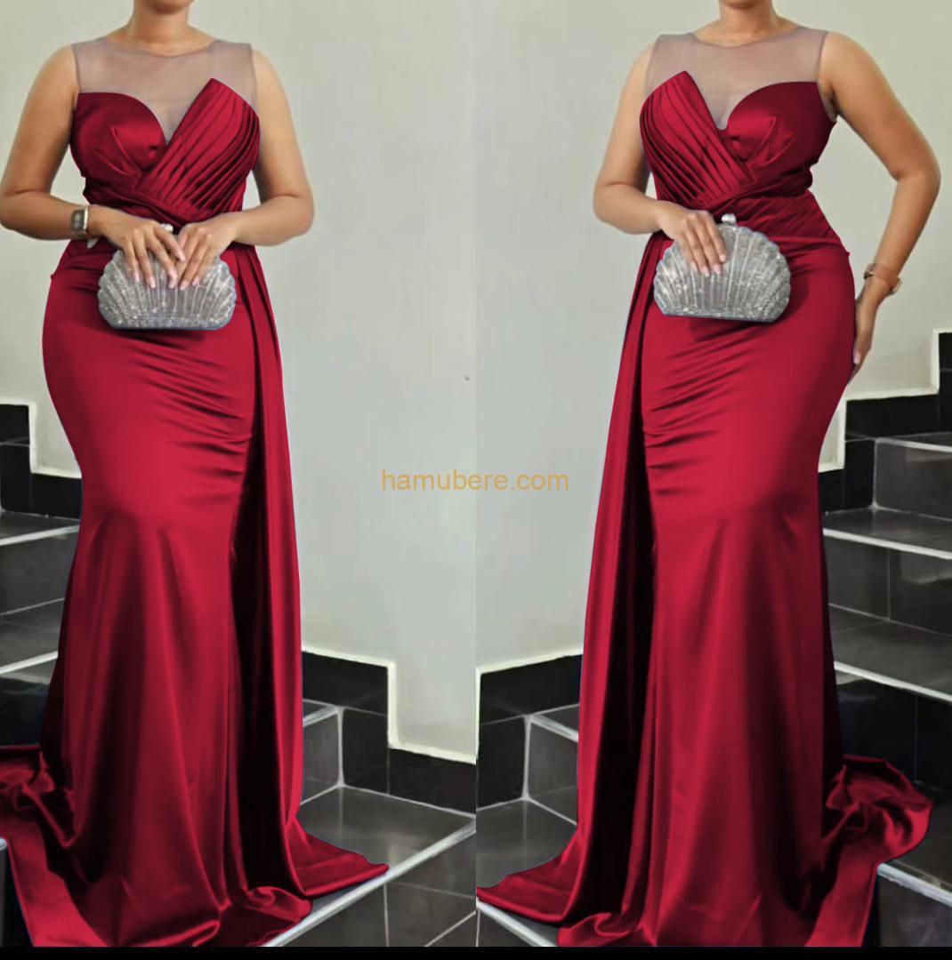 Off-Shoulder Strapless High-Slit Evening Party Dress