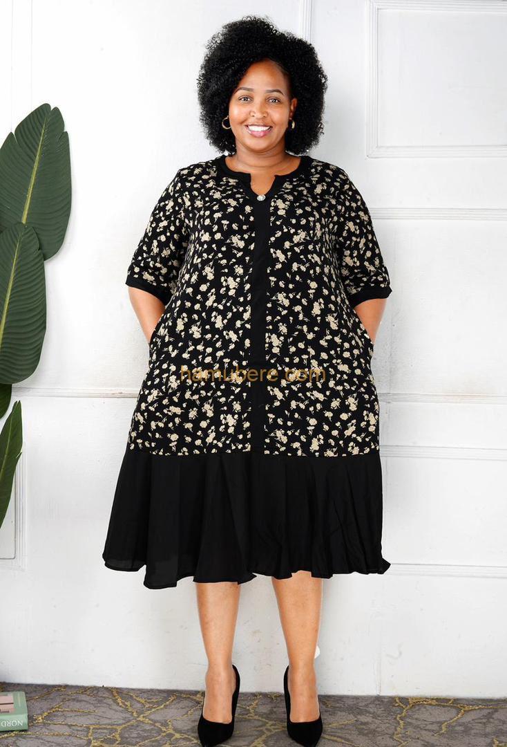 Plus Size V-Neck Side Slit Maxi Dress