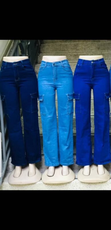 Freehand Women Flared Solid High Rise Cargo Jeans