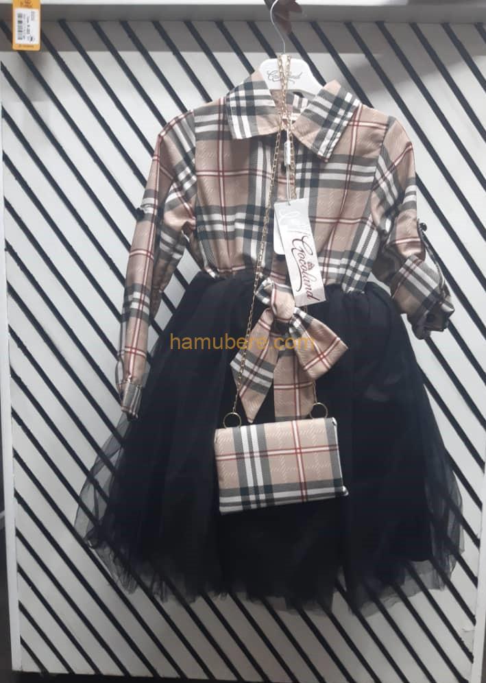 Kids Toddler Infant Baby Girls Short Sleeve Plaid Patchwork Tulle Dress