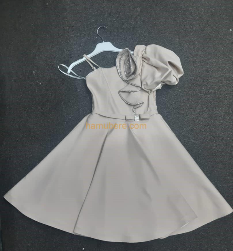 ruffle detail one shoulder dress