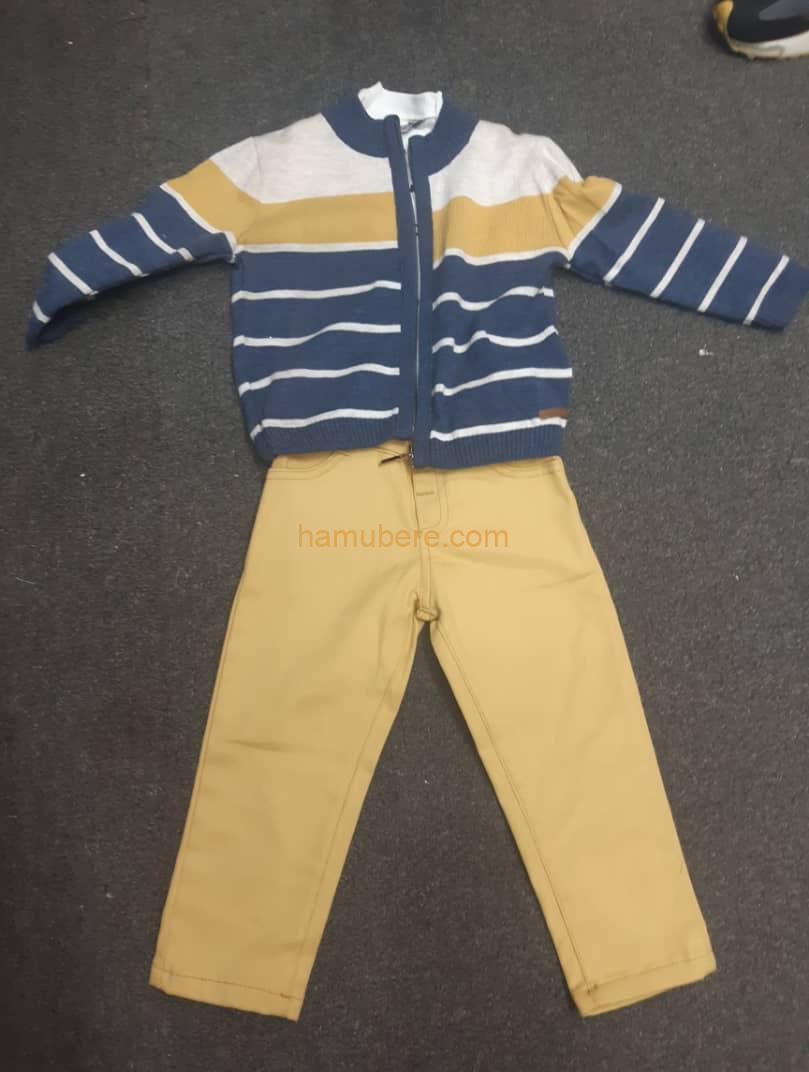 Boys 2-Piece Mock Layered Shirt & Khaki Pants