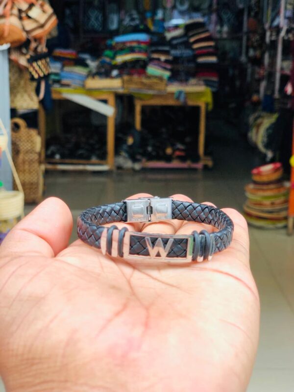 Men’s Personalised Initials Woven Leather Bracelet