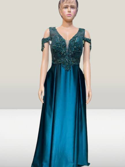 LORIE Dark Green Evening Dresses 3D Flowers Mermaid Backless Off Shoulder Prom Dress Africa Arabia Solid Celebrity Party Gowns