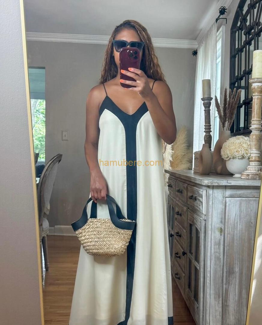 VENEZIA TWO-TONE BACKLESS MAXI DRESS