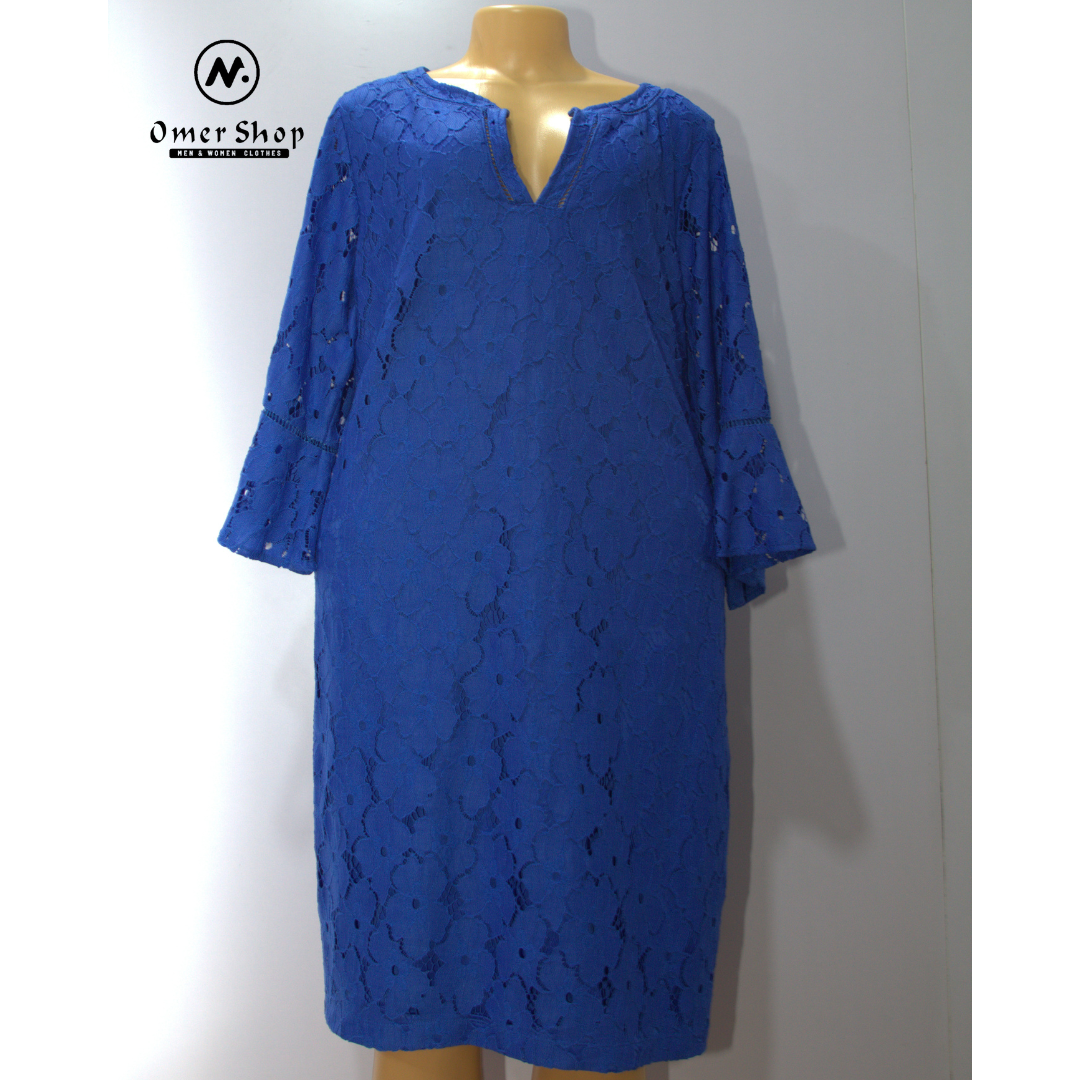 blue long sleev dress