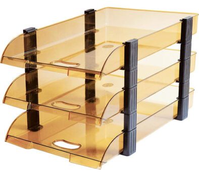 OFFICE TRAY 3 LEVELS CLEAR COLOR
